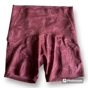 Gymshark Power Red/Maroon Marbled Booty Scrunch Biker Shorts Size M